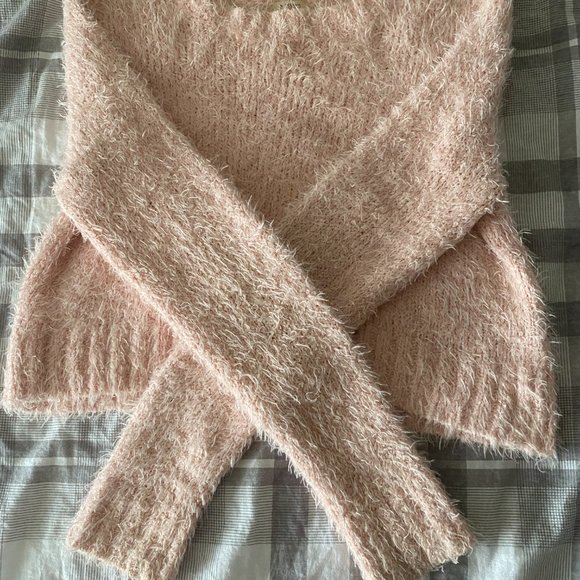 Mossimo Pink Fluffy Pull Over Sweater - Picture 2 of 5